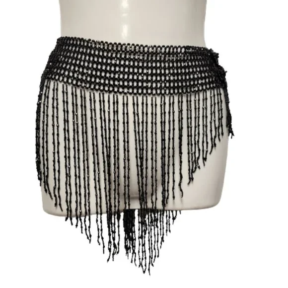 Bellydance Hip Belt Elastic Hip Belt Dance Accessory HipSkirt Body Jewelry Triangle Sequins Tassel Hip Belt Waist Chain for Belly Dance  main image 2